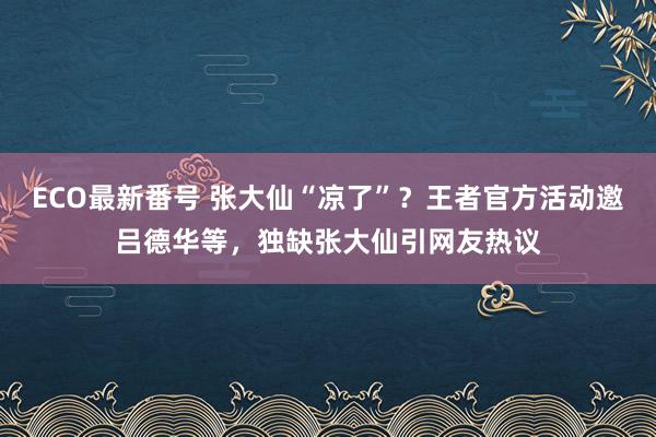 ECO最新番号 张大仙“凉了”？王者官方活动邀吕德华等，独缺张大仙引网友热议