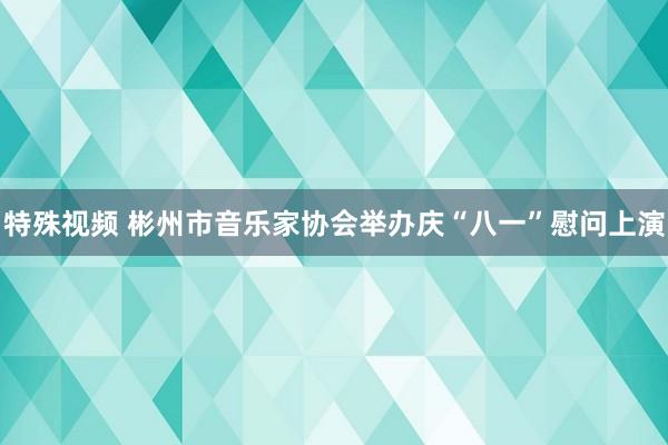 特殊视频 彬州市音乐家协会举办庆“八一”慰问上演