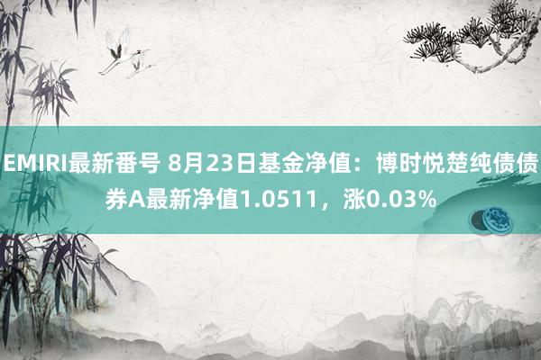 EMIRI最新番号 8月23日基金净值：博时悦楚纯债债券A最新净值1.0511，涨0.03%