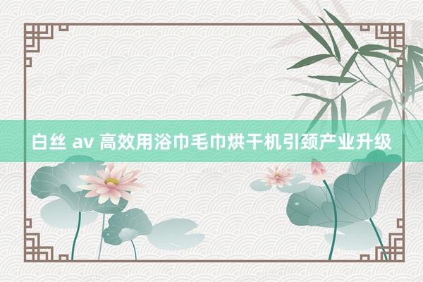 白丝 av 高效用浴巾毛巾烘干机引颈产业升级