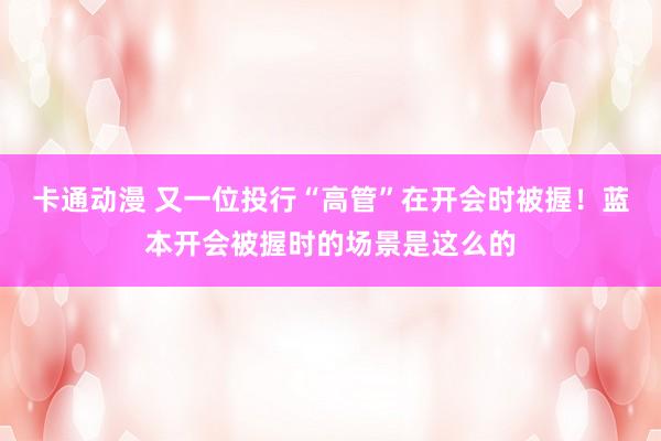 卡通动漫 又一位投行“高管”在开会时被握！蓝本开会被握时的场景是这么的